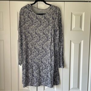 Old Navy Blue and Gray Long Sleeve Crew Neck Sweater Dress